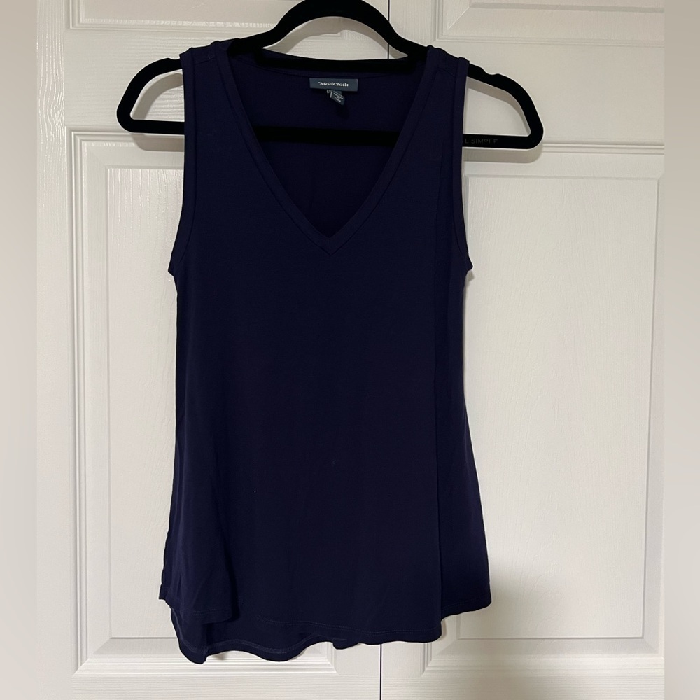 Modcloth V Neck Navy Blue Tank Top